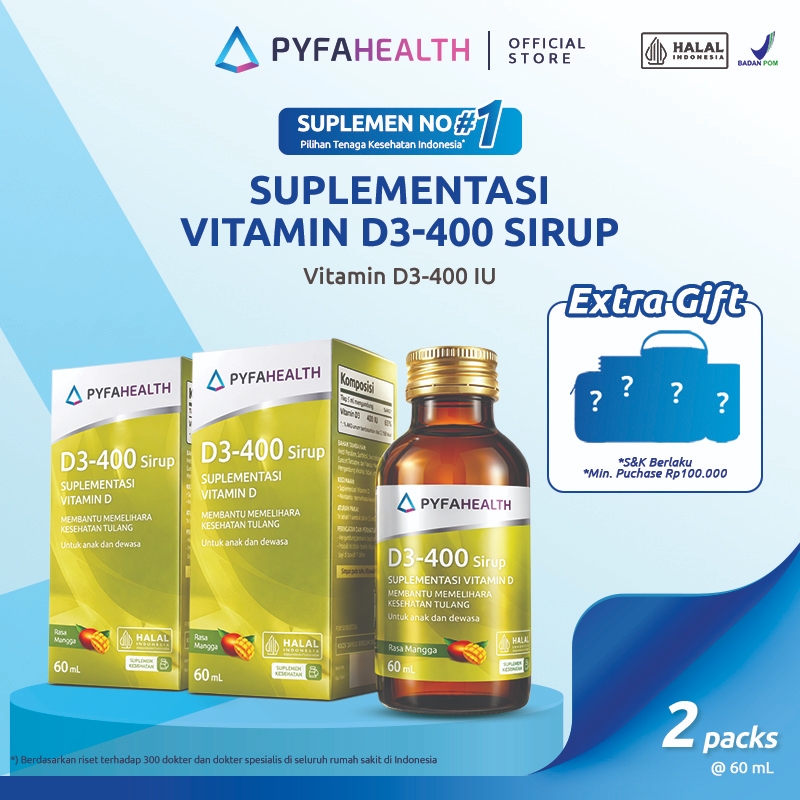 Bundle 2 D3-400 Sirup Suplemen Vitamin D3