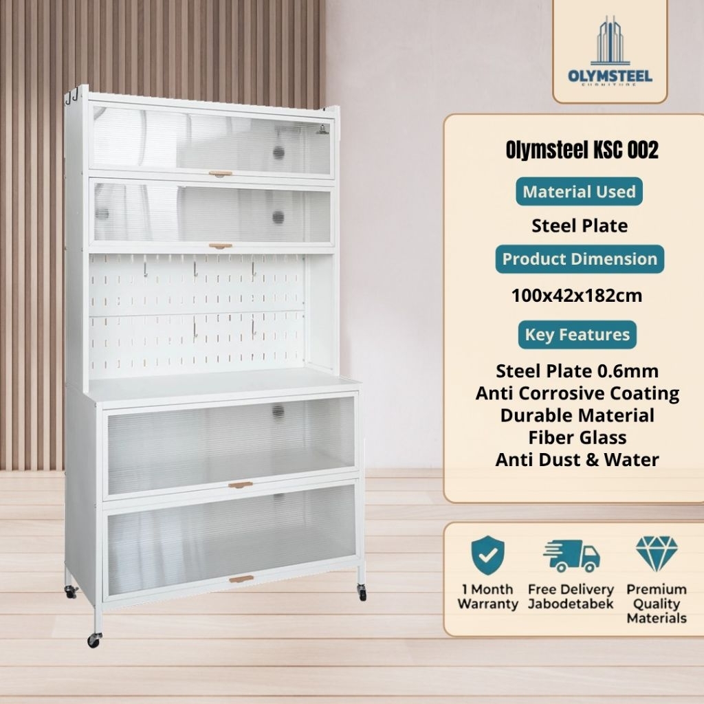 LEMARI PIRING BESI - RAK PIRING BESI - KITCHEN SET BESI - KSC002 - OLYMSTEEL
