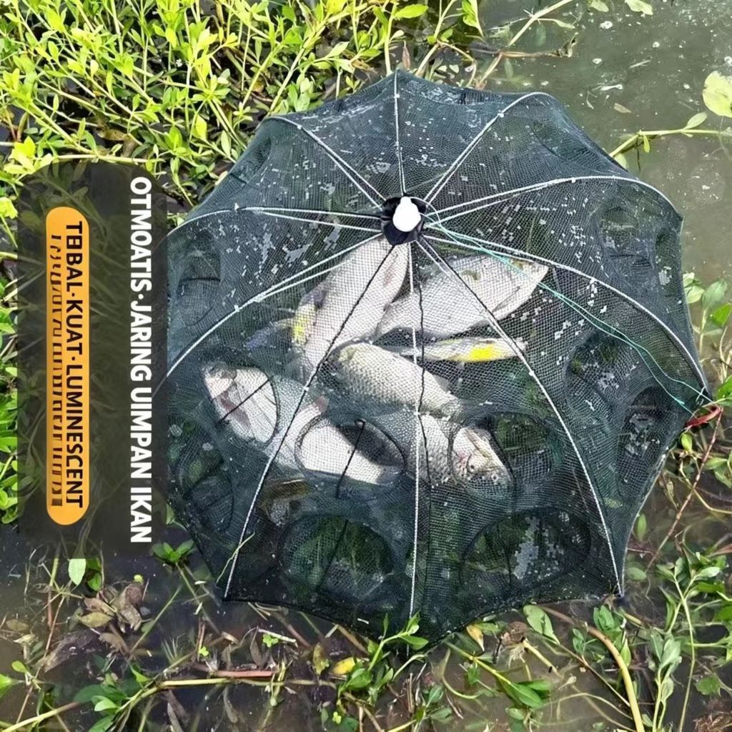 Jaring Ikan Perangkap Udang Alat Tangkap Ikan Lipat Otomatis Perangkap Belut Bulat Besar Jaring Lobs
