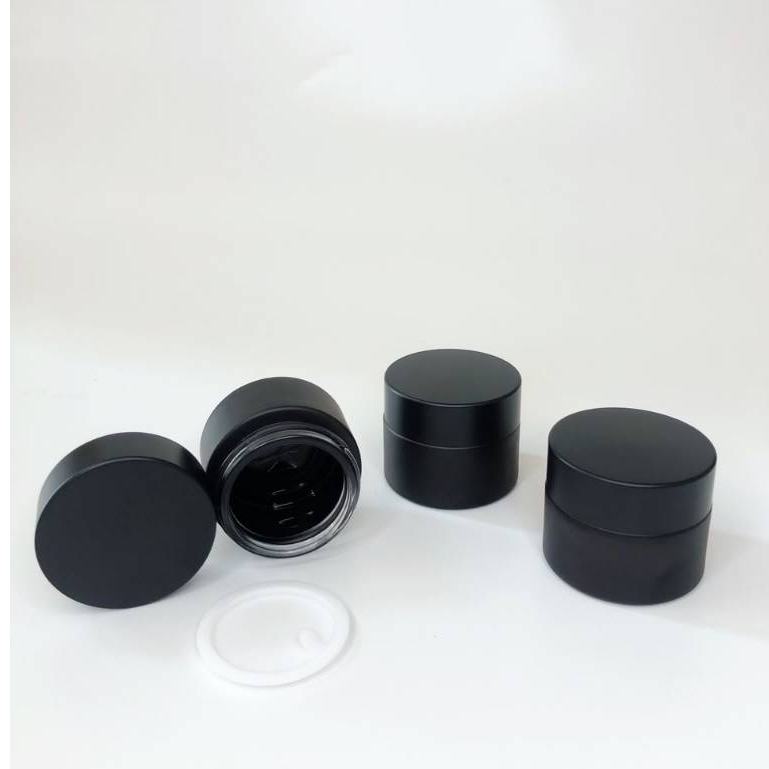 Pot cream kosmetik Hitam 15ml Pot Skincare Kaca Hitam Day Cream