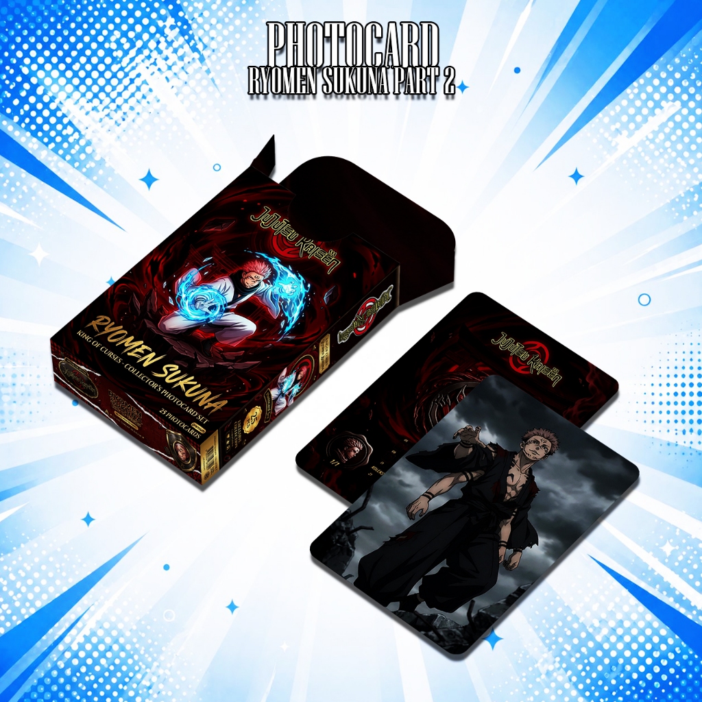 PHOTOCARD SET RYOMEN SUKUNA ANIME JUJUTSU KAISEN PREMIUM 1 PACK