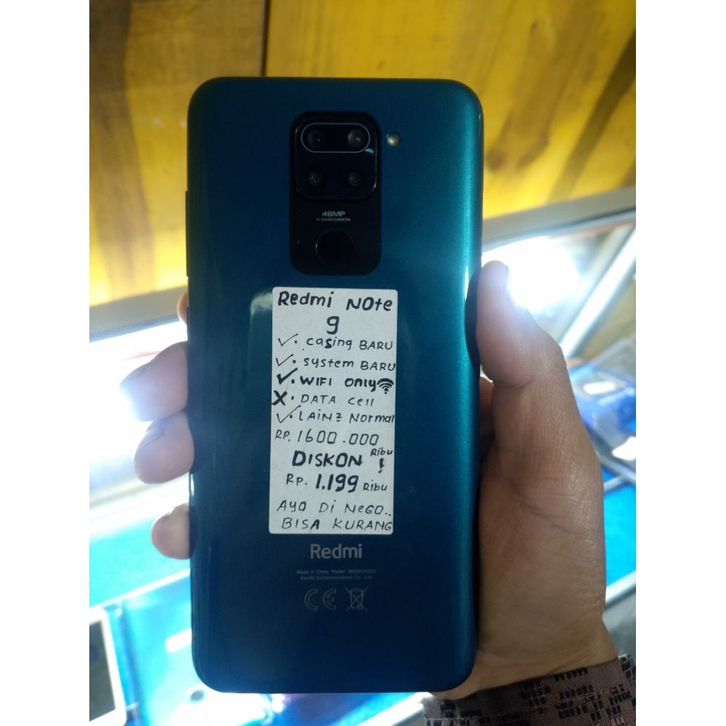 REDMI Note 9 minus (wifi only ) lainya NORMAL 100% HP Second bergaransi 