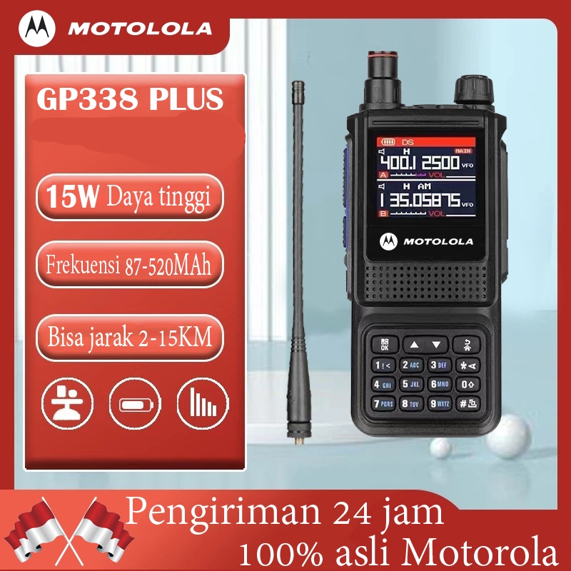 HT MOTOLOLA GP338plus  Walkie Talkie Dua Arah Radio Wailkie Talkie Jarak Panjang 15W Panggilan Freku