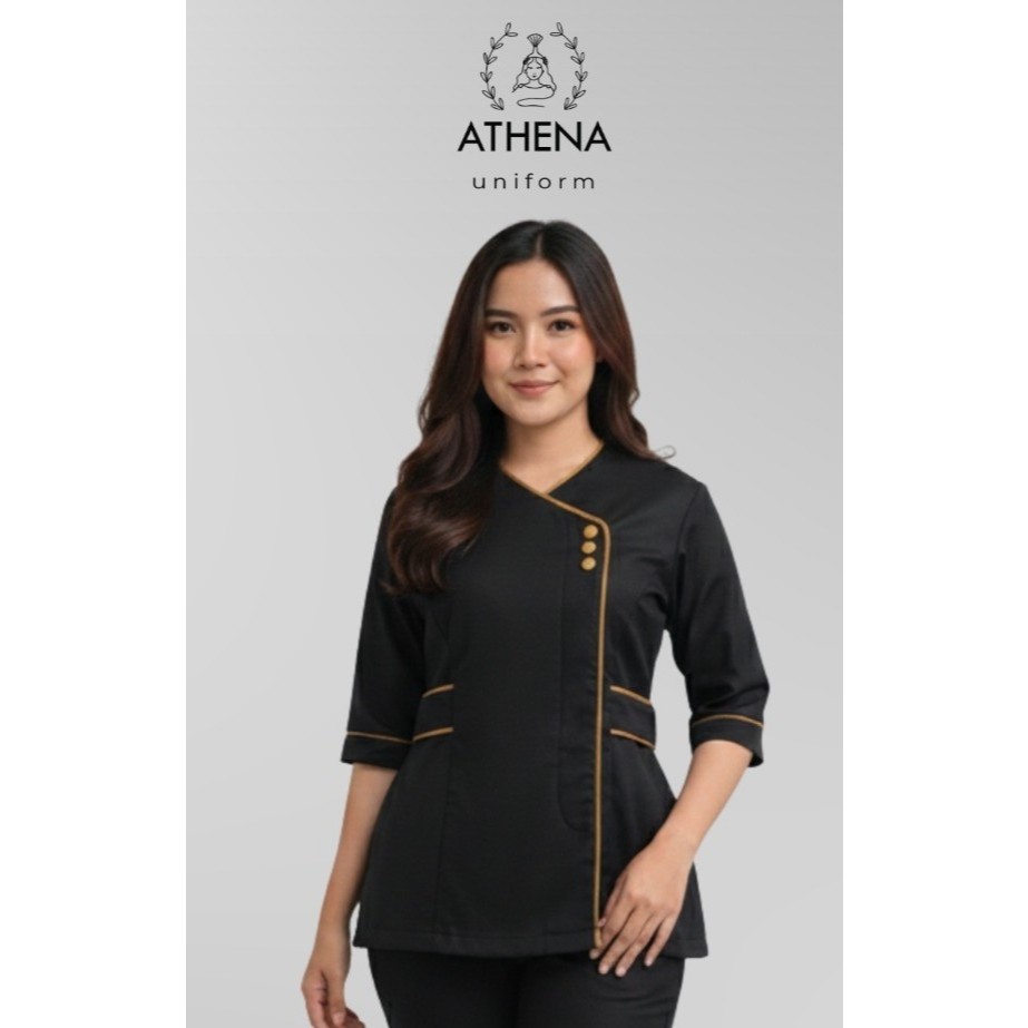 Atasan Baju Seragam Sally Series Klinik /Seragam Spa / Seragam klinik kecantikan korea/ Seragam Kerj