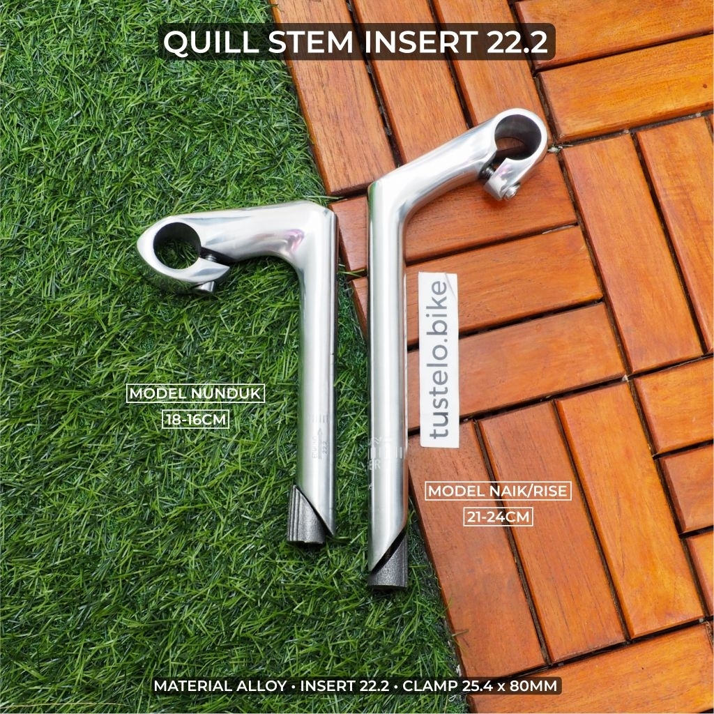 Quill Stem Bango Insert 22.2 Alloy Chrome Model Nunduk dan Rise Vintage MTB Commuter Balap Jadul Fed