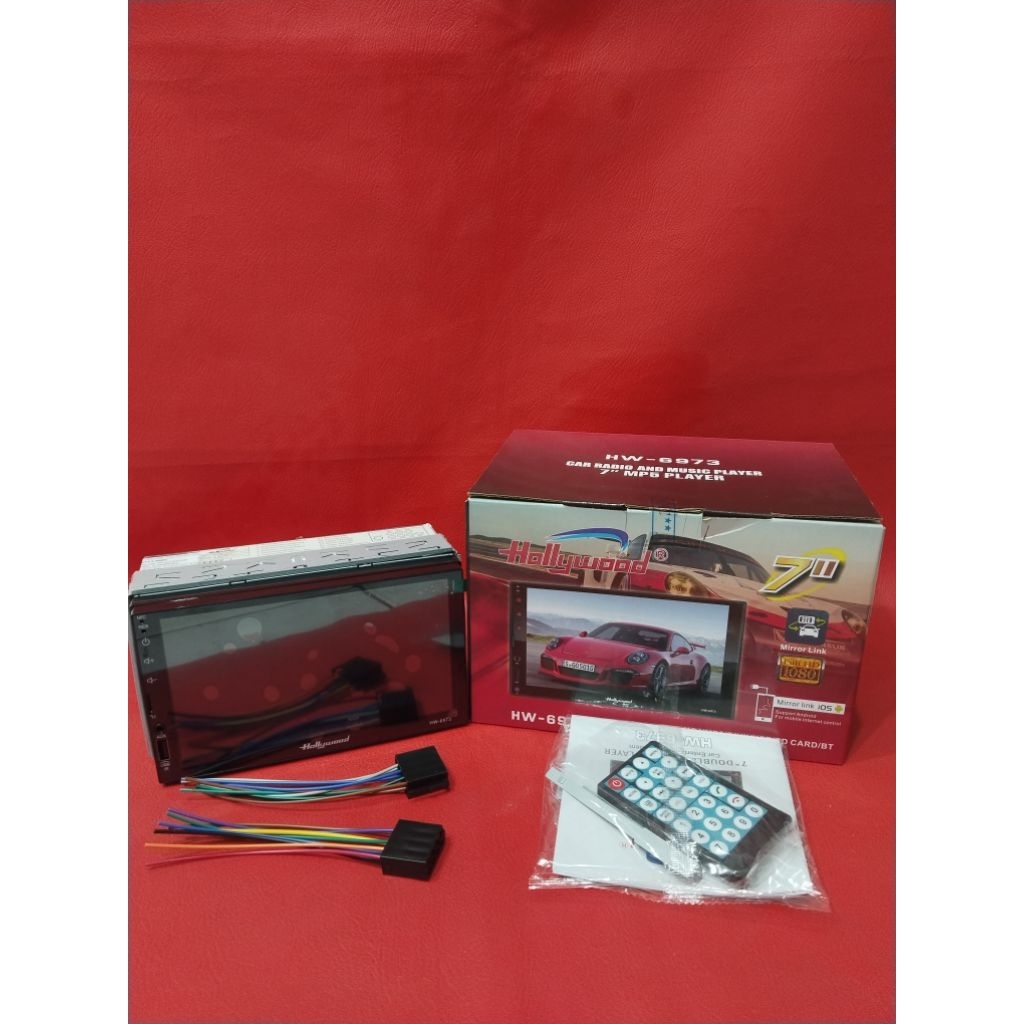Headunit Doubledin HOLLYWOOD seri HW-6973 Pullglas Millorink Supot MP4 Audio Mobil