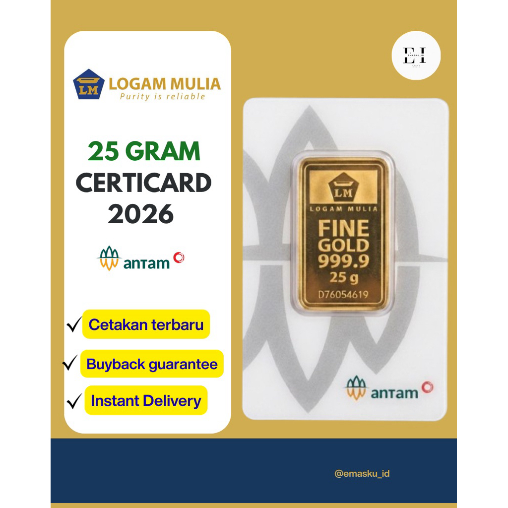 Emas ANTAM Logam Mulia Certieye - 25 gr
