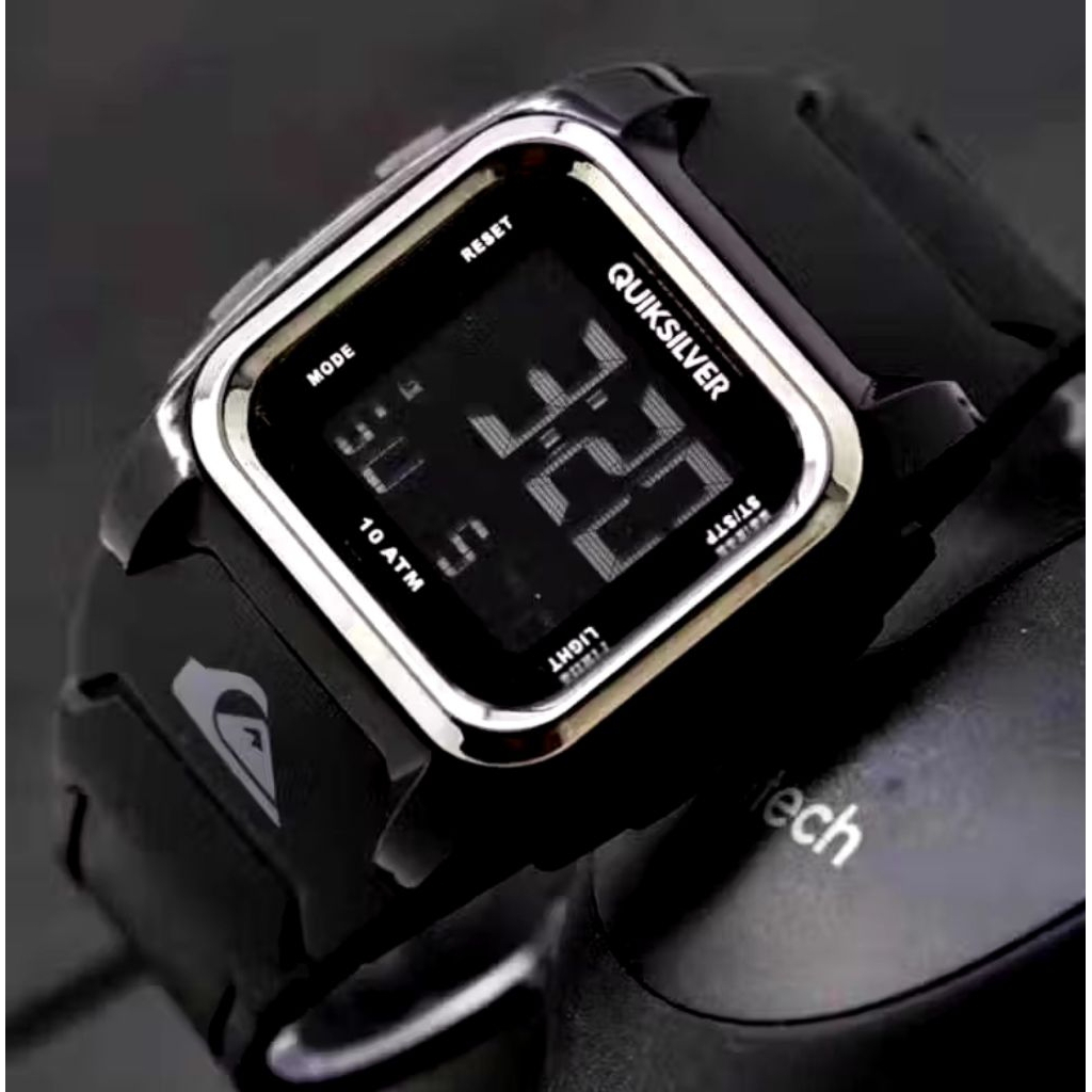Jam Tangan quicksilver Pria wanita Digital Anti Air Model Tali Rubber Trendy Kekinian.original