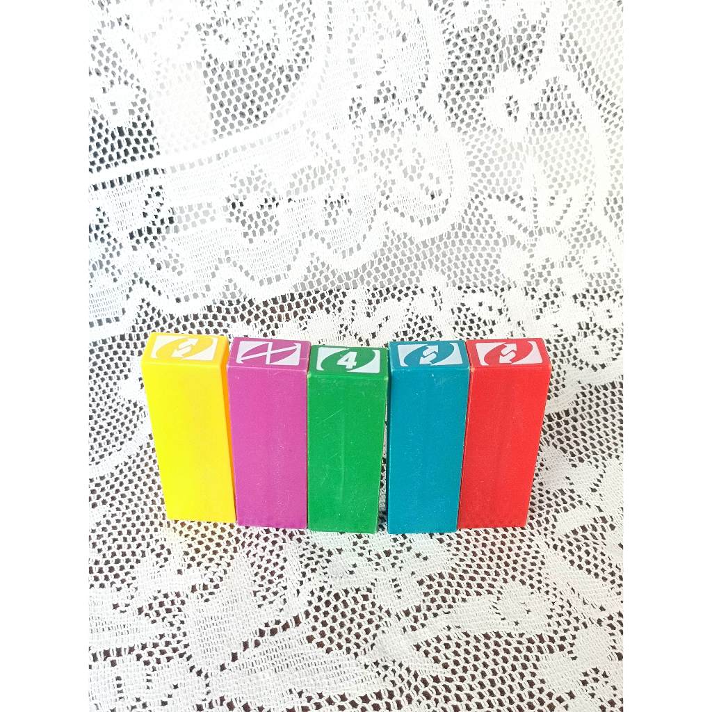 Mainan UNO Stacko Balok Plastik Warna Warni Preloved Murah 39 pcs