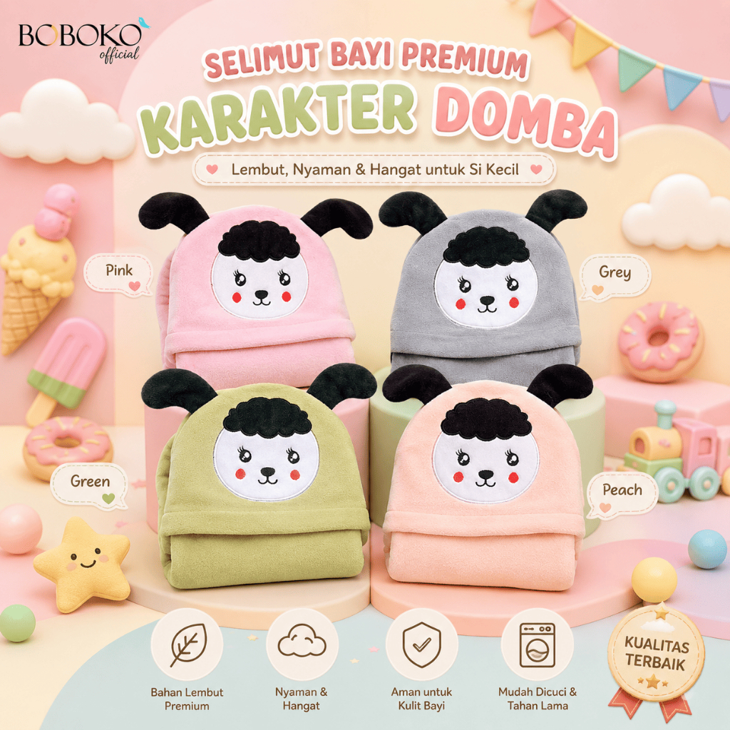 Boboko Selimut Bayi Karakter Domba