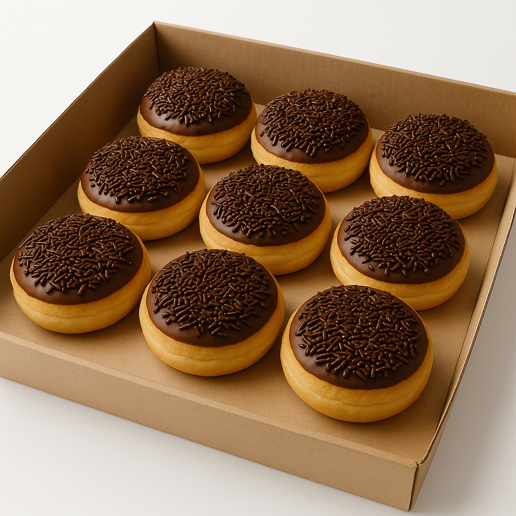 9 Pcs Donat Kentang Coklat Meses Premium - Donat Kentang Susu
