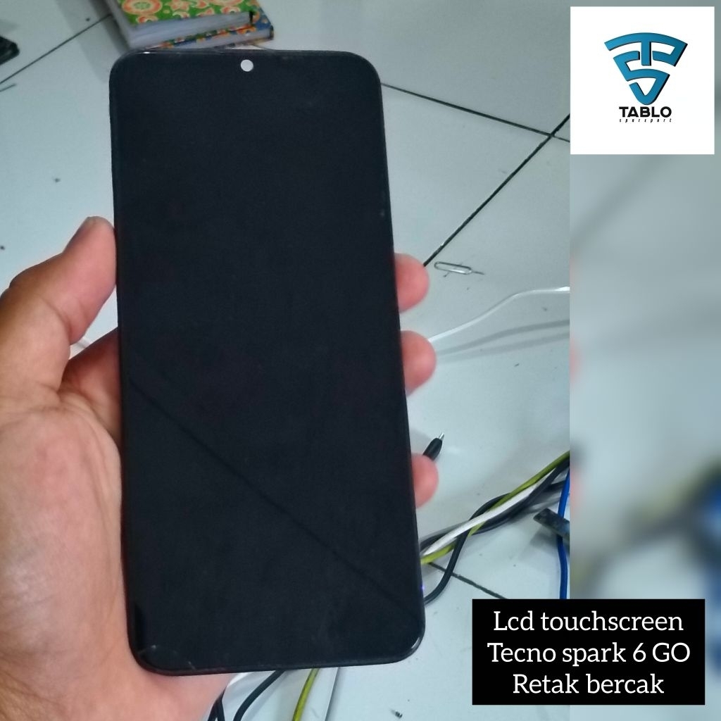 Lcd touchscreen Tecno spark 6 GO Retak bercak