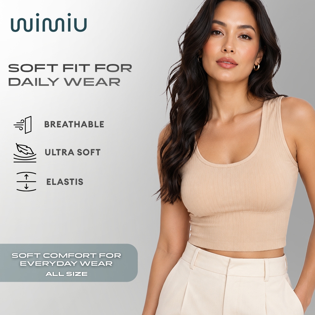 Wimiu Tanktop Tank Top Crop Top Sport Bra BH Sport BH Wanita Singlet Busa 100048