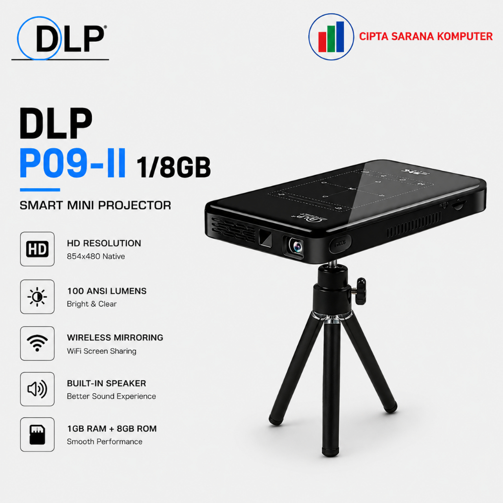 PROJECTOR SMART MINI DLP P09-II 1GB+8GB 4K ULTRA HD Android PROJECTOR SMART MINI DLP P09-II 1GB+8GB 