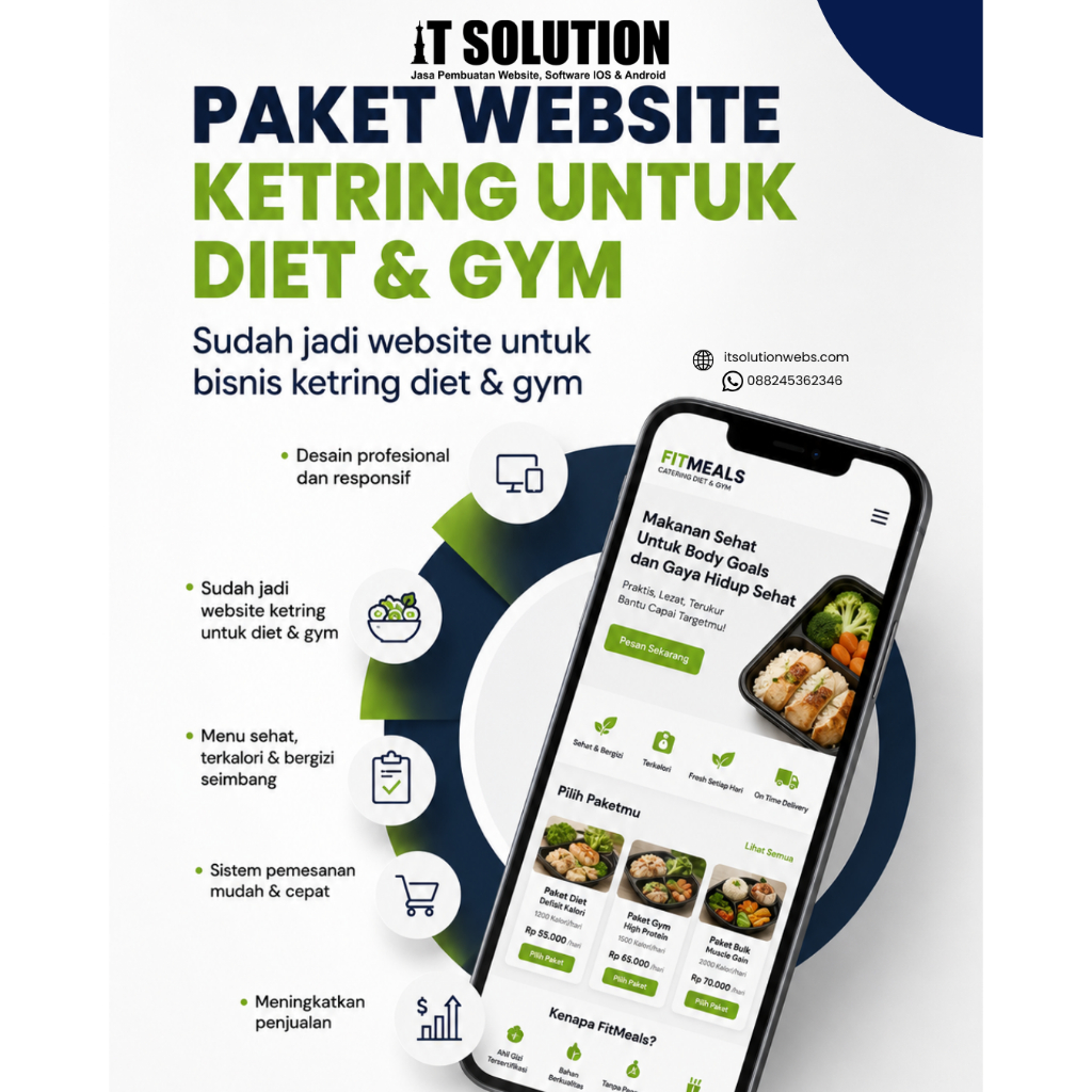 Paket Website Catering Diet & Gym Profesional – Website Pemesanan Catering Sehat Siap Pakai