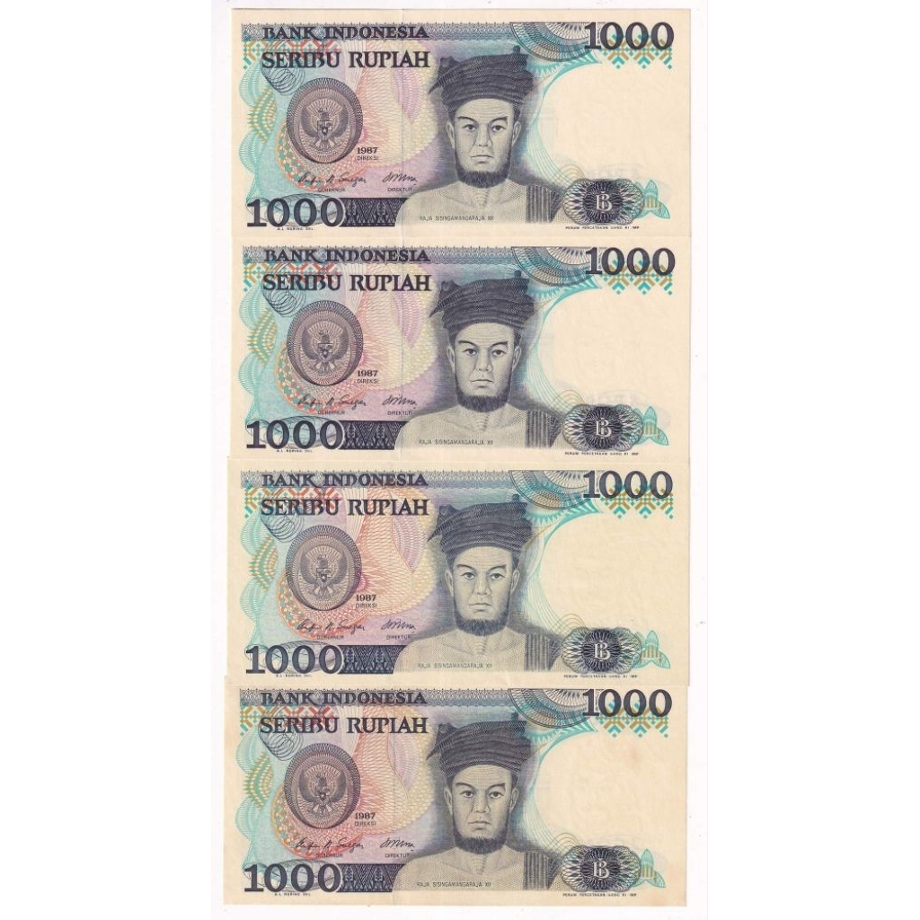 Uang Kuno 1000 Rupiah Sisimangaraja 1987 UNC/GRESS/BARU