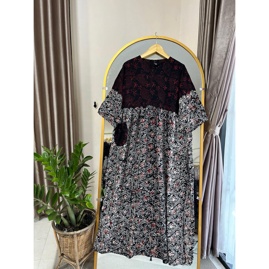 NESTUFF SABRINA ORIGINAL RUMINA BATIK LENGAN 7/8 busui resleting