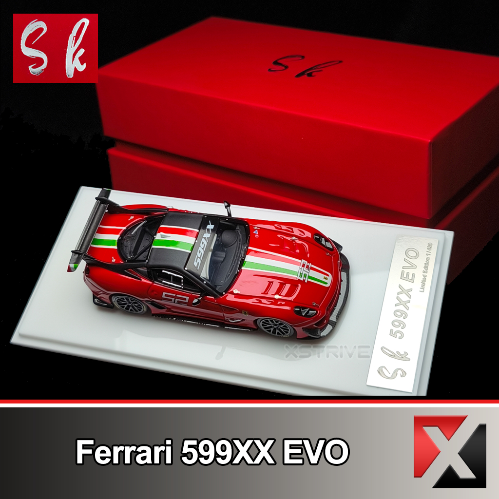 SK Model 1:64 Ferrari 599XX EVO #52 Red Rolling Wheel with Decals