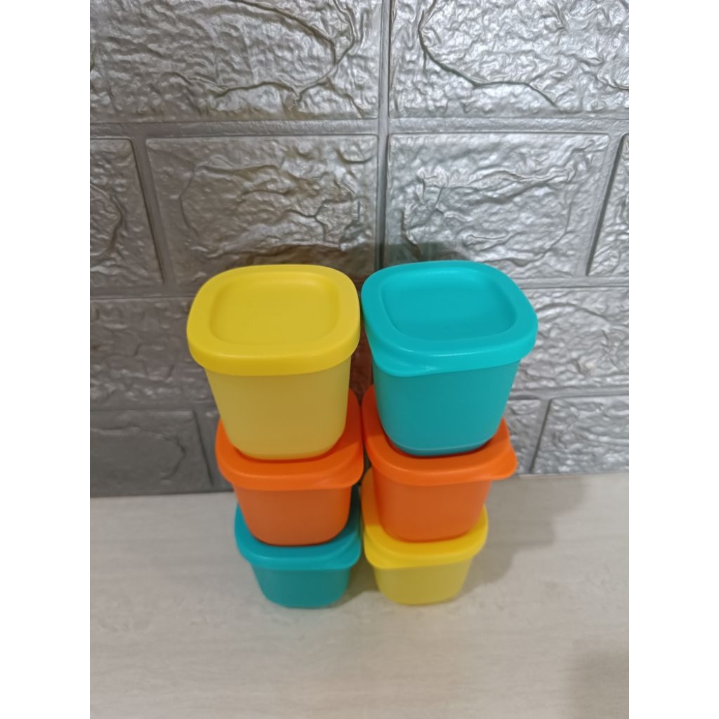 Petite Square Set Tupperware Mini Cube Wadah Bumbu Snack Mini