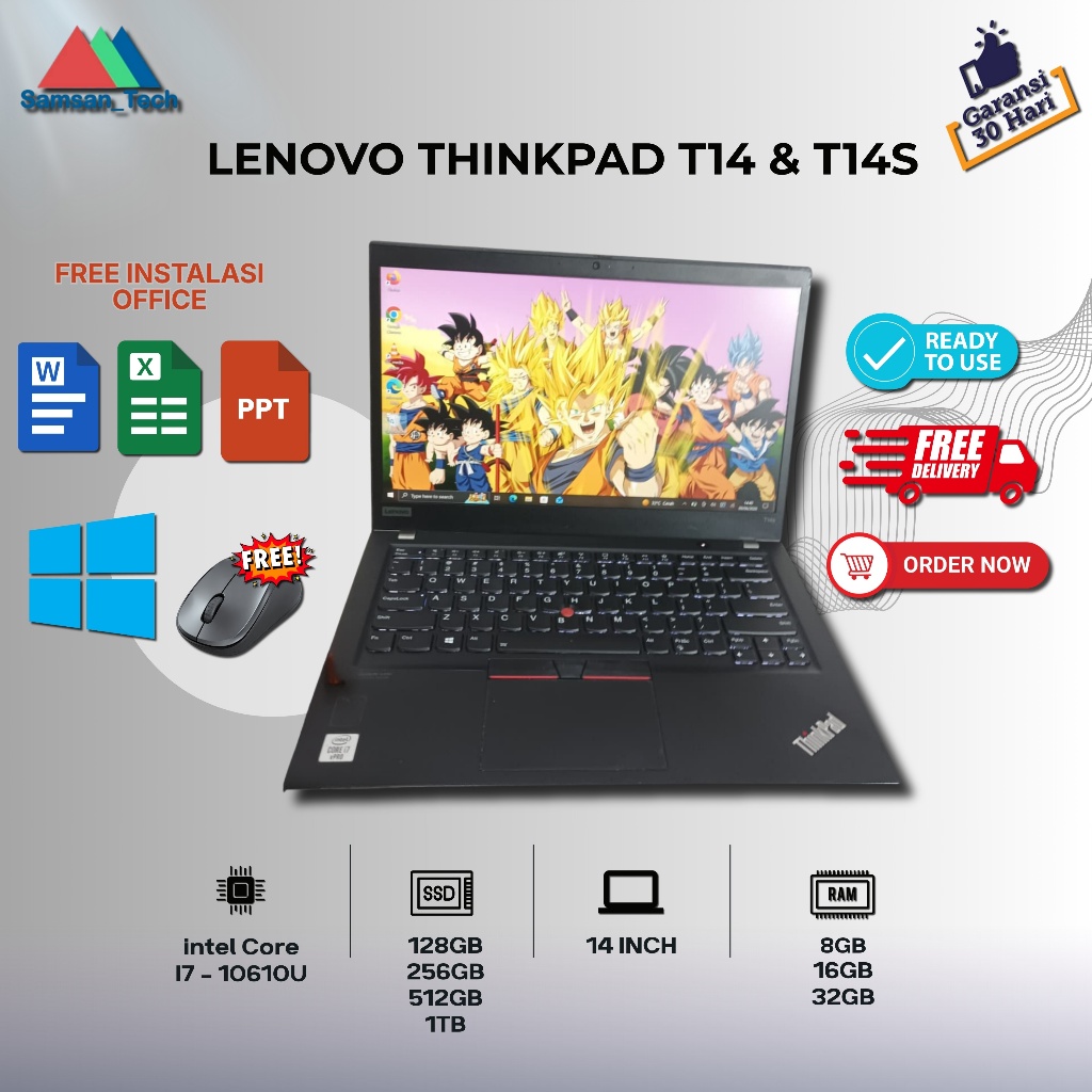 Lenovo Thinkpad T14s T14 G1 G2 G3 Ryzen 7 | Core i5 | i7 Gen11 | RAM 16GB BERKUALITAS