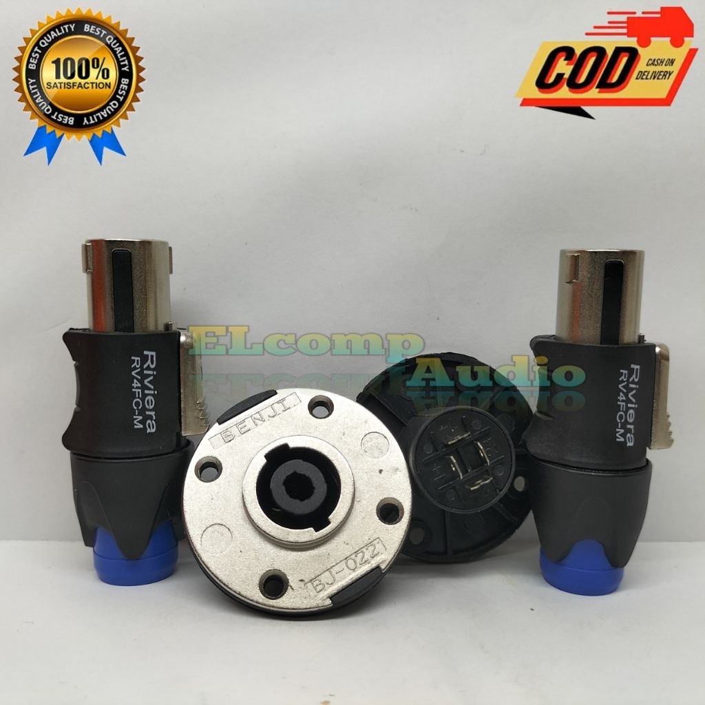 JACK SPEAKON UJUNG BESI PLUS SOCKET SPEAKON BULAT BESAR UJUNG BESI