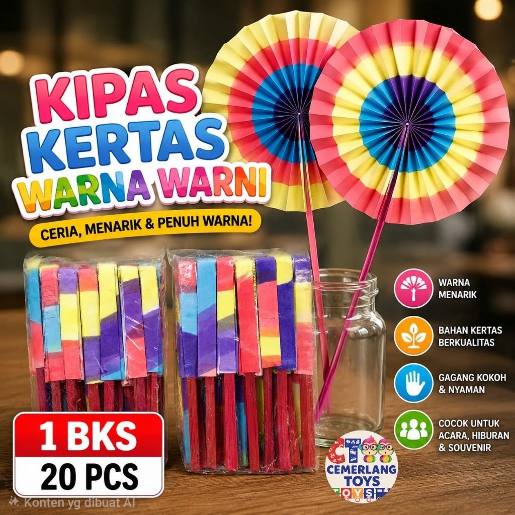 Mainan kipas kertas jadul