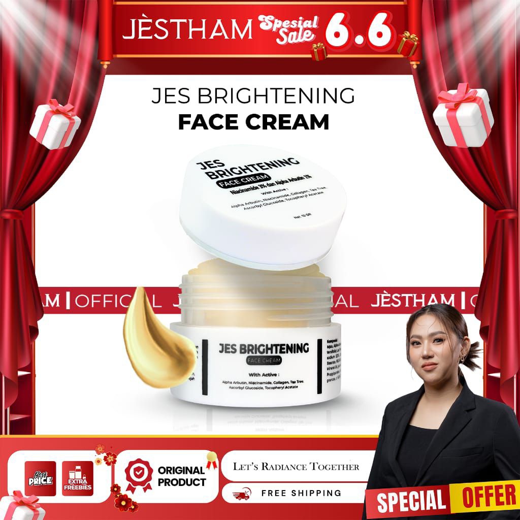 Jestham Face Cream JES Brightening • Jestham Cream Glow Pink