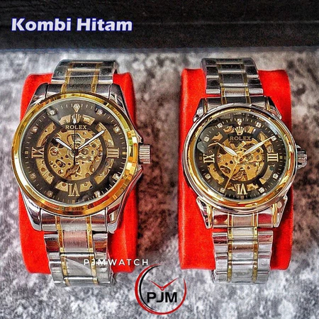 Promo Jam Tangan Pria&Wanita Couple Rolex202 Tali Rantai Autometic ( TANPA BATRAI ) Free Box COD