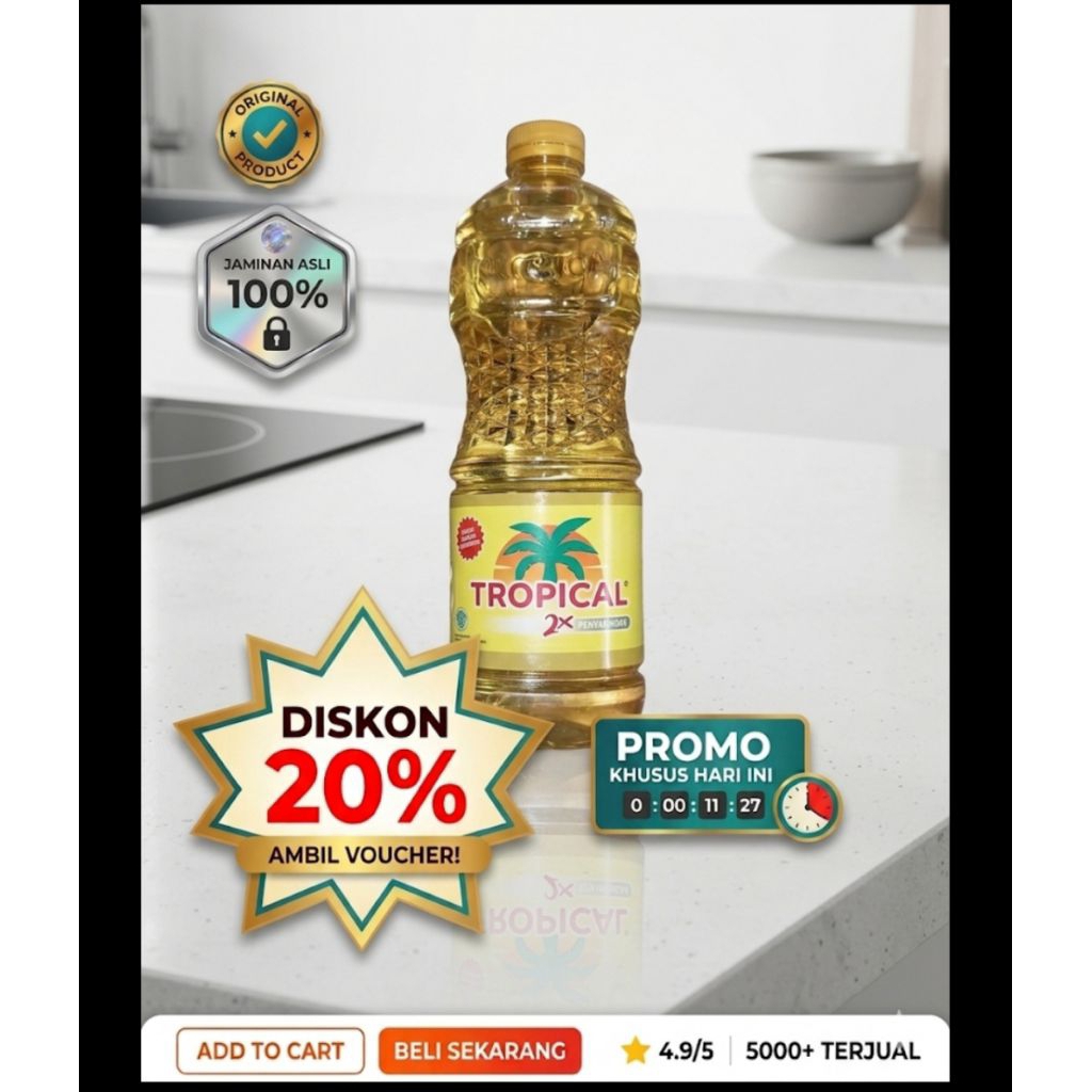 minyak goreng tropical, minyak sayur tropical, minyak goreng sawit tropical 1 liter