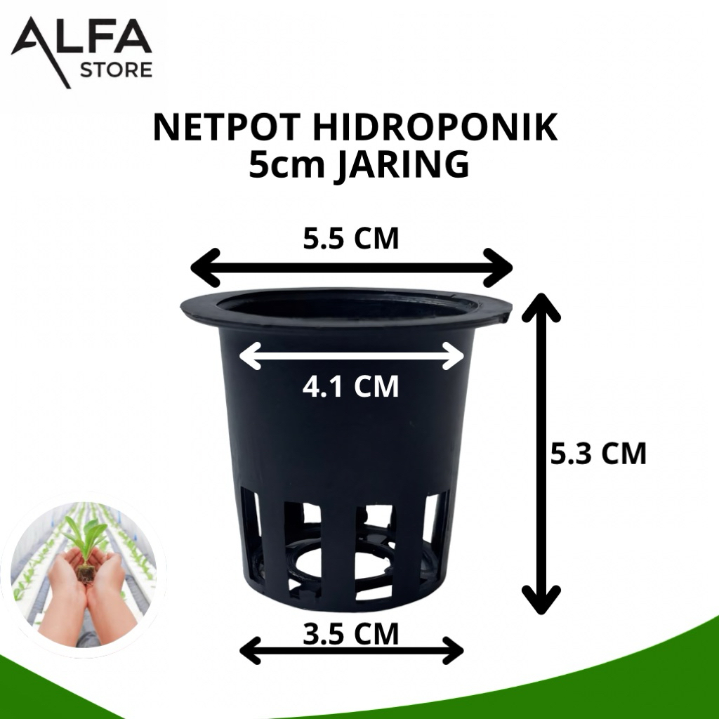 Netpot hidroponik jaring 5cm hitam - Netpot murah - Netpot terlaris - Netpot bagus