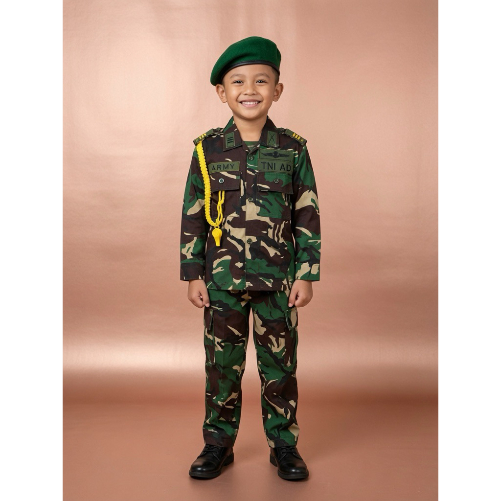 baju TNI AD anak lengan panjang / baju profesi / baju seragam TK / baju anak paud / baju karnaval / 