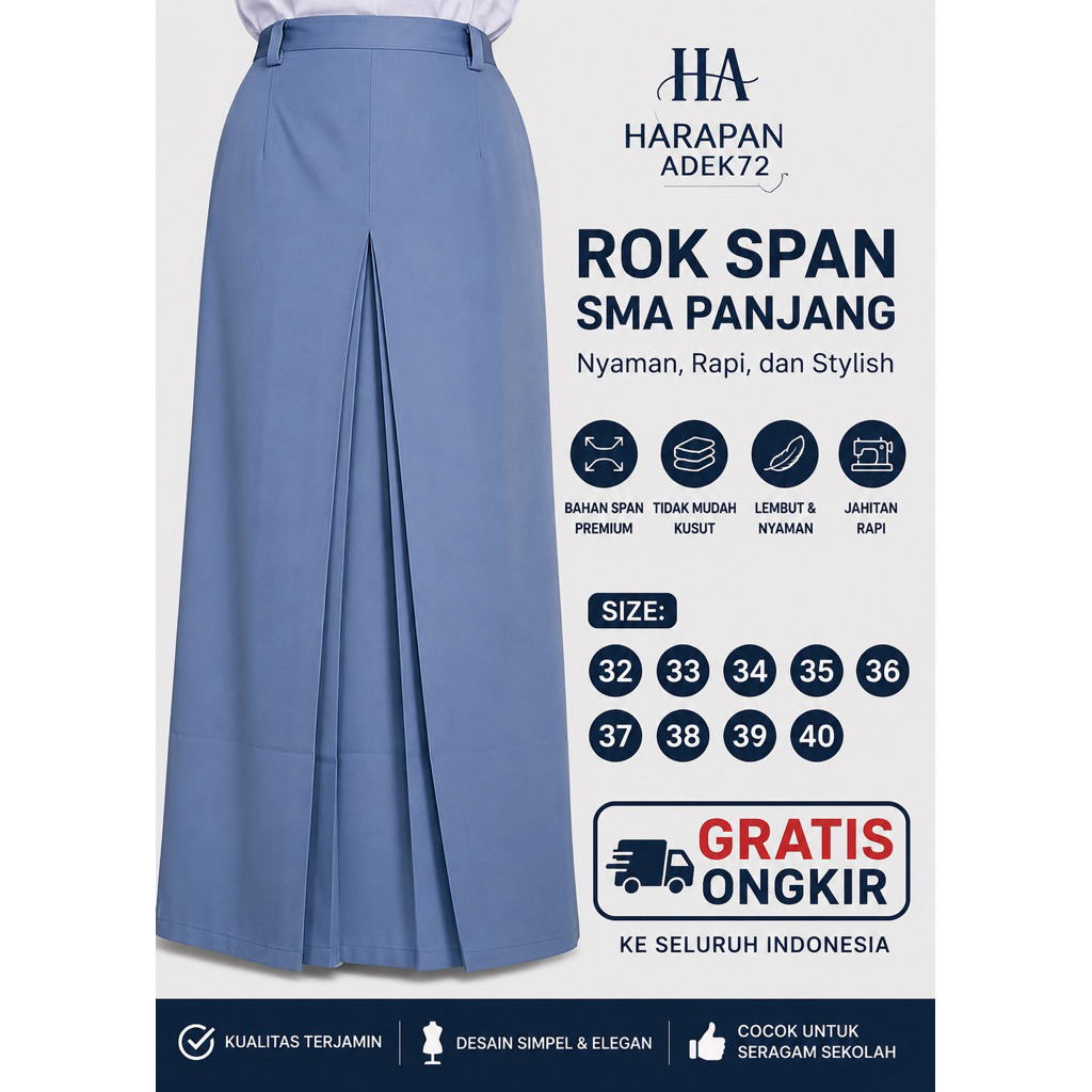 ROK SPAN 1 PANJANG SMA ABU BAHAN FAMATEX ~ HARAPAN ADEK