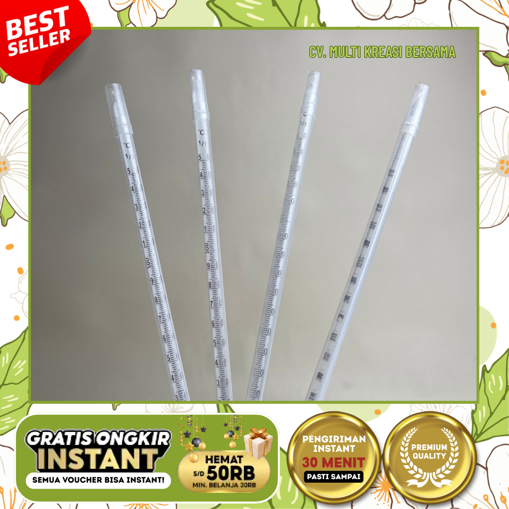 TERMOMETER HG LABORATORIUM 0°C HINGGA 150°C | MERCURY THERMOMETER | TERMOMETER AIR RAKSA