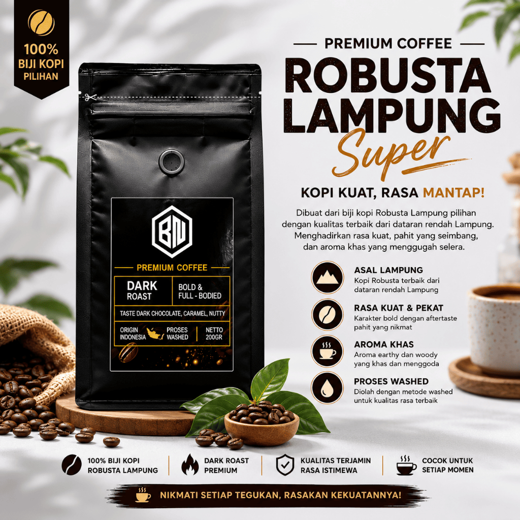 [COD] ROBUSTA PREMIUM COFFEE - Blend Lampung & Dampit - Langsung Giling - Kopi Bubuk Original Asli