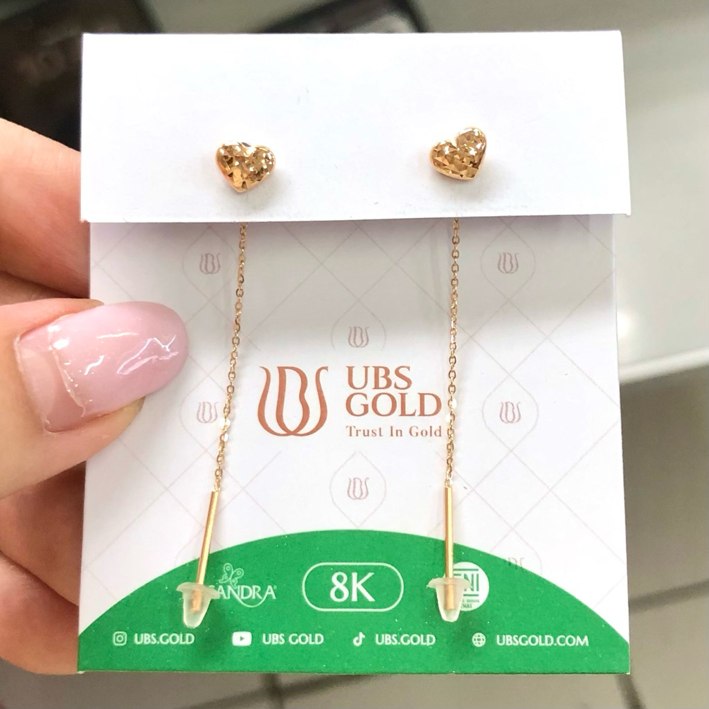MA12- ANTING TERUSAN LOVE UBS 0.48GR KADAR 375 8K PANJANG 5CM