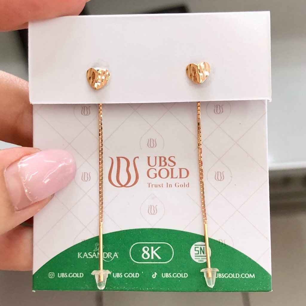 MA12- ANTING TERUSAN LOVE UBS 0.52GR KADAR 375 8K PANJANG 5CM