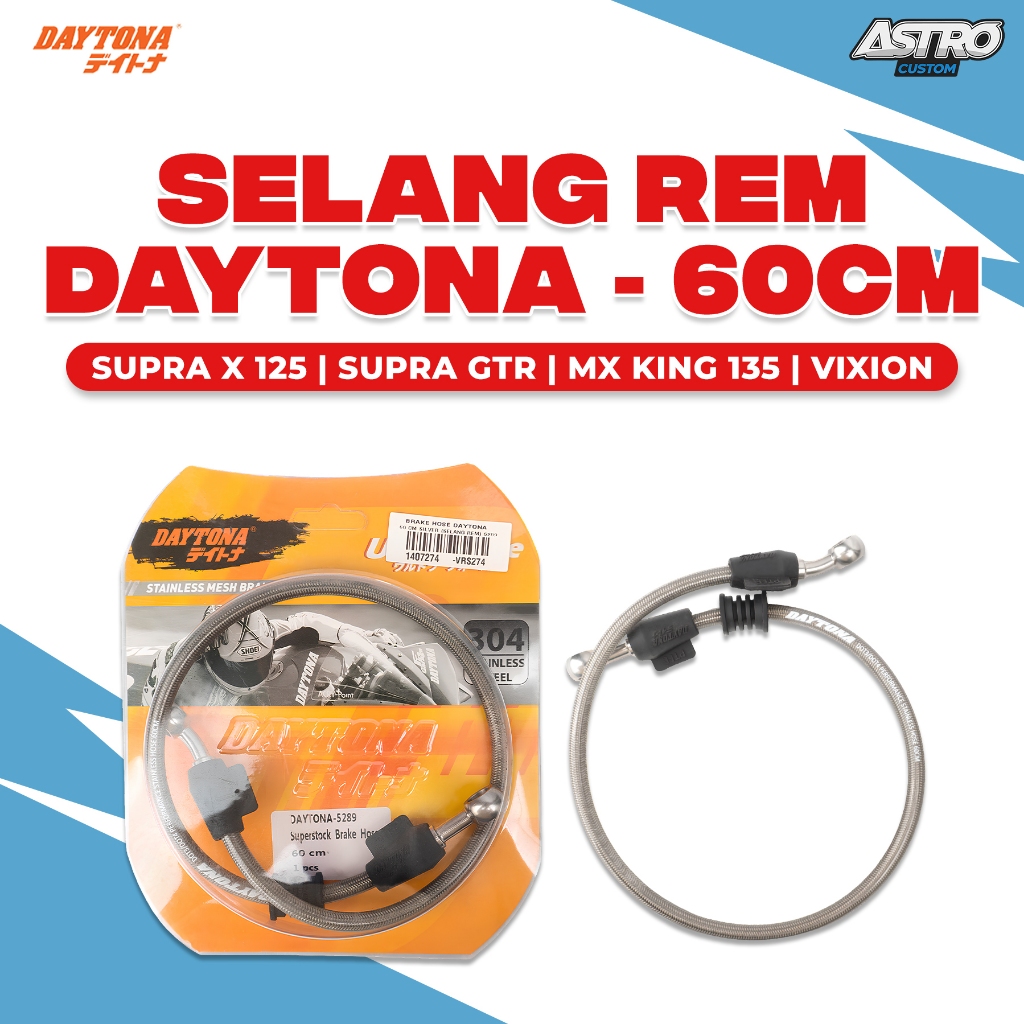 Selang Rem Daytona Racing 60cm Vixion MX King Supra X 125 GTR CBR 150 Tiger Brake Hose Rear Original