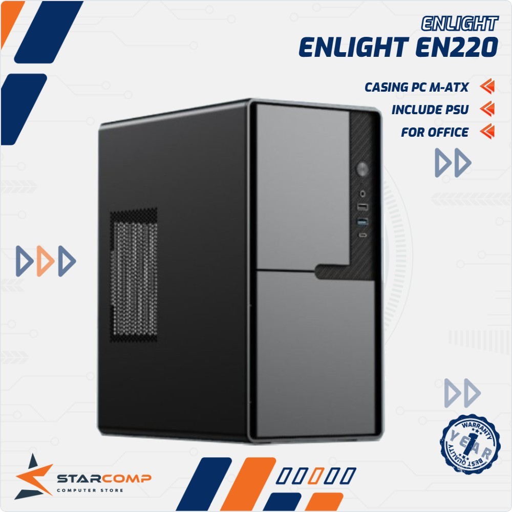 ENLIGHT EN-220 M-ATX Include PSU 300W Casing PC Office EN220
