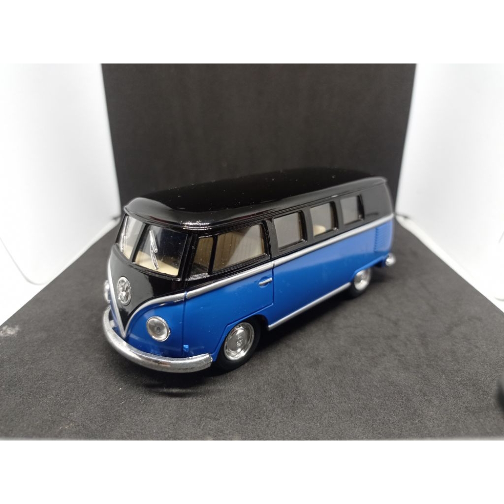 Diecast Kinsmart 1/32 Volkswagen Classical Bus Black Blue - Loose