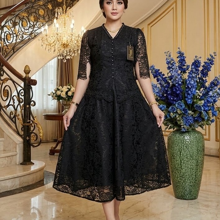 Stelan BlOUSE DAN Rok Brokat Fatmawati Premium TERBARU MUTIARA