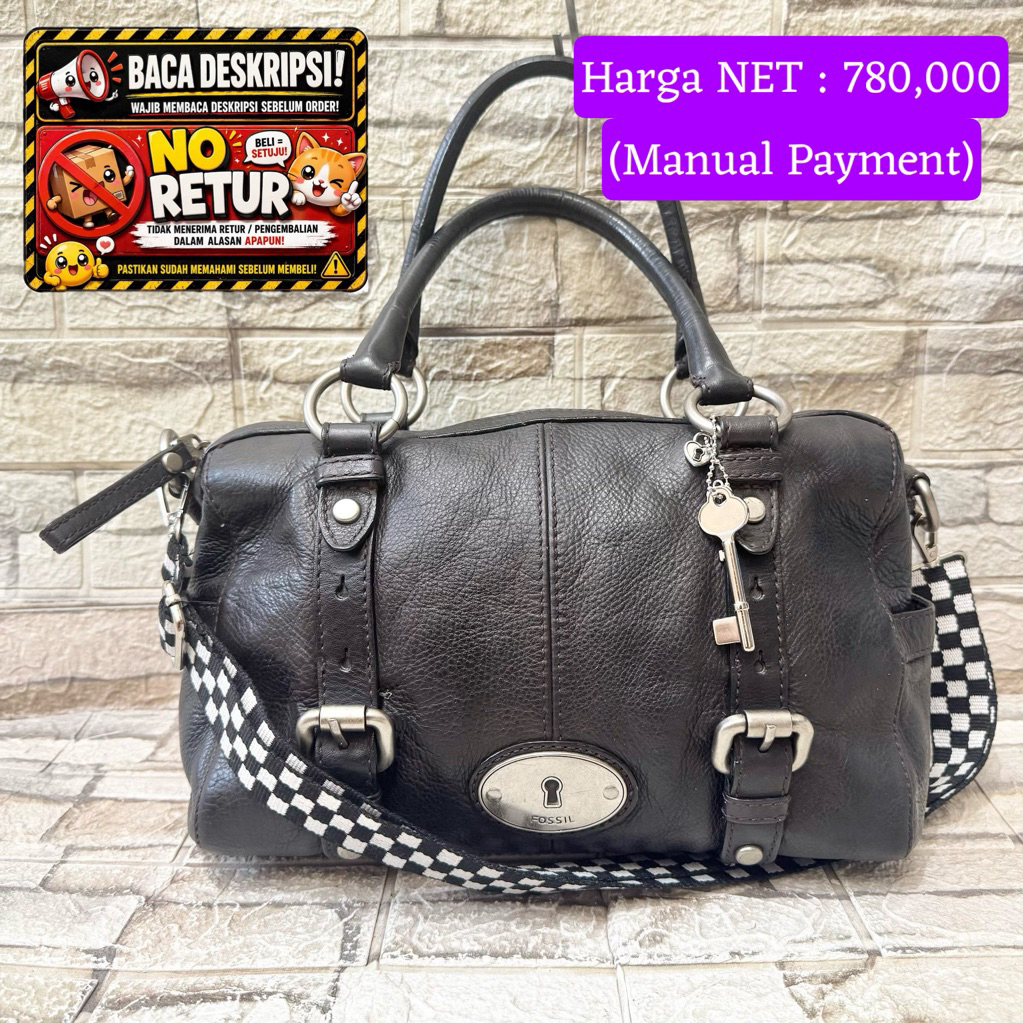 (PESANAN) 719# NET-Preloved Fossil Maddox Speedy Large Hitam (key talpan ala)