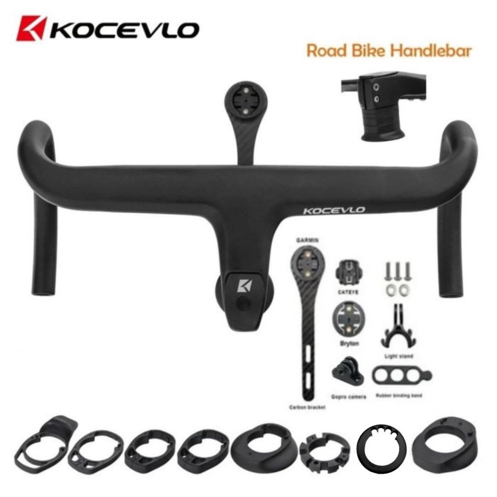 KOCEVLO Carbon Aero Dropbar Integrated Clean look 360 / 380 / 400 / 420 / 440 Internal Cable Handleb