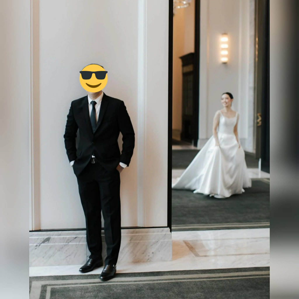 set jas blazer setelan tuxedo jobb original size L celana size 34 hitam untuk wedding kerja formal p