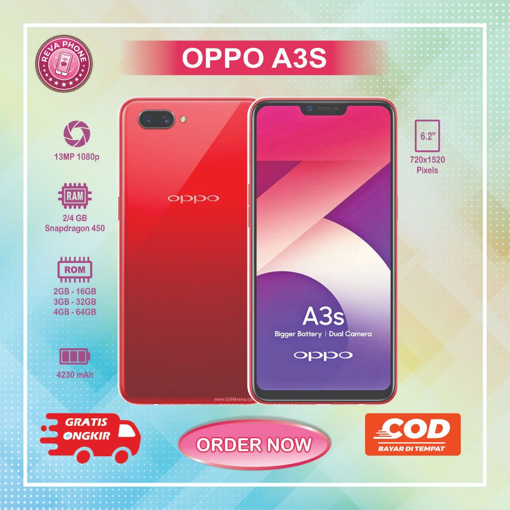 HP OPPO A3S Normal second batangan siap pakai