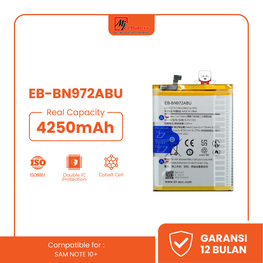 MJ - BT ACC Sam Note 10 Plus EB-BN972ABU Baterai Battery Batre For EB-BN972ABU