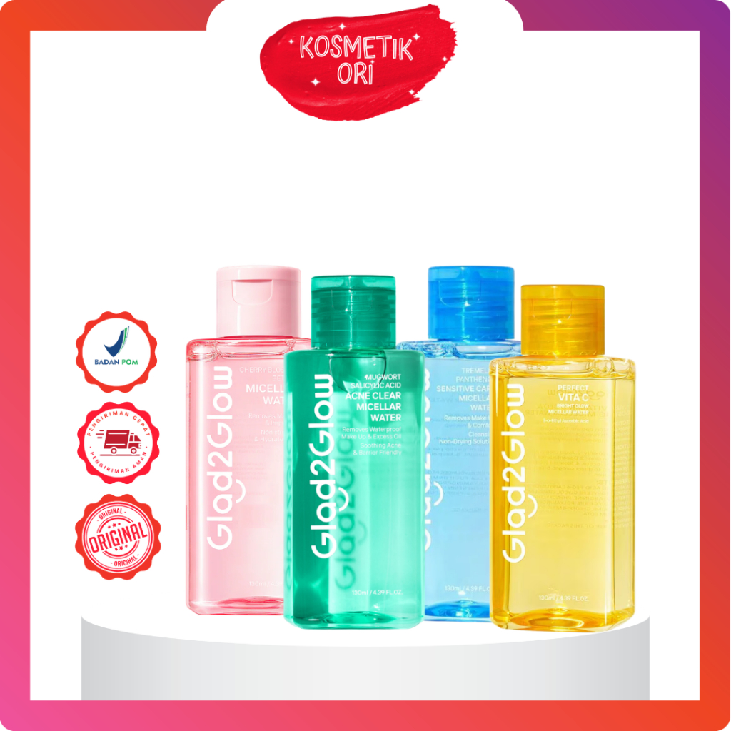 GLAD2GLOW Micellar Water - 130Ml -Mugwort -Yuja -Tremella -Vita C Series