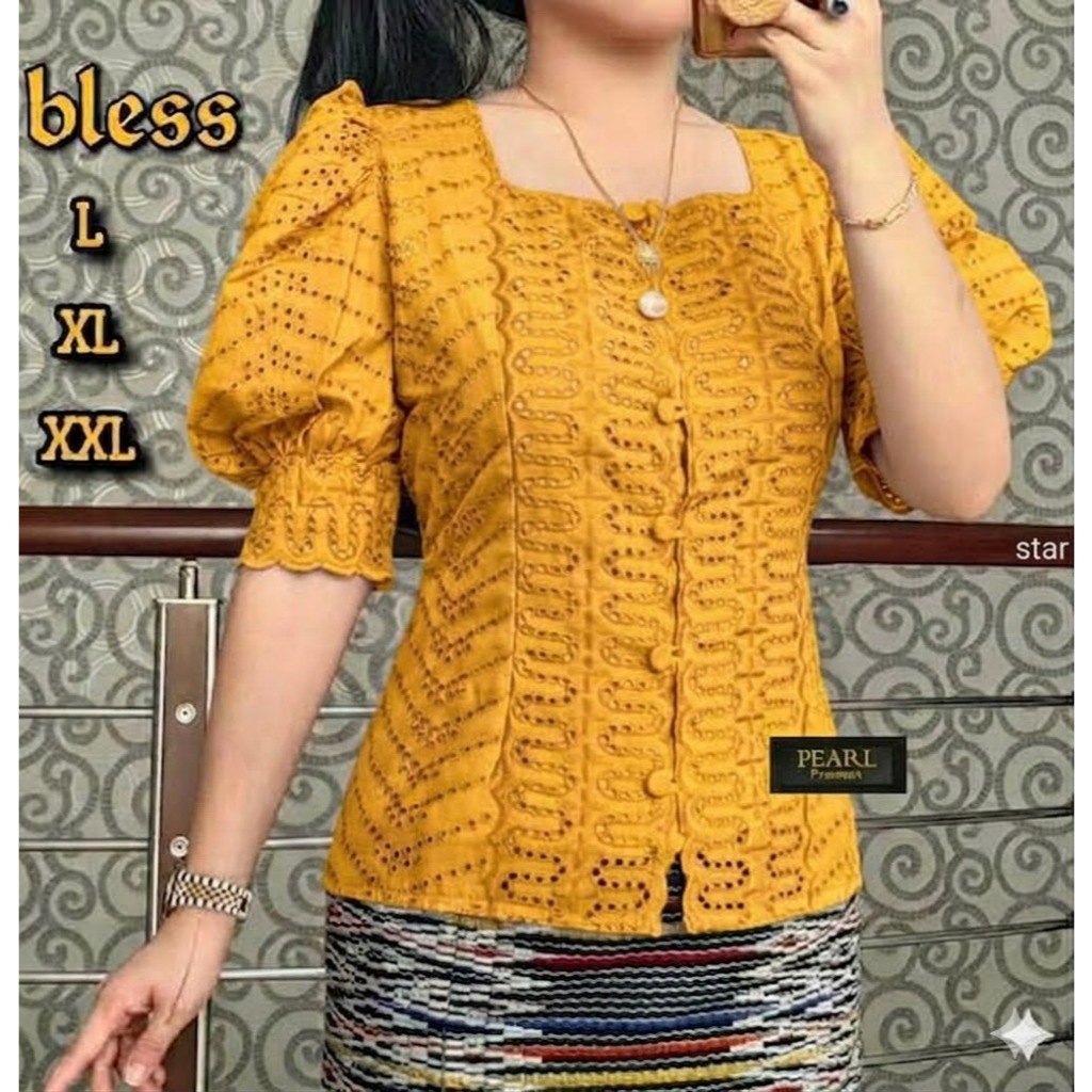 TTS  BLUS KATUN BANGKOK/ATASAN KATUN BOLONG KANCING WANITA TERBARU