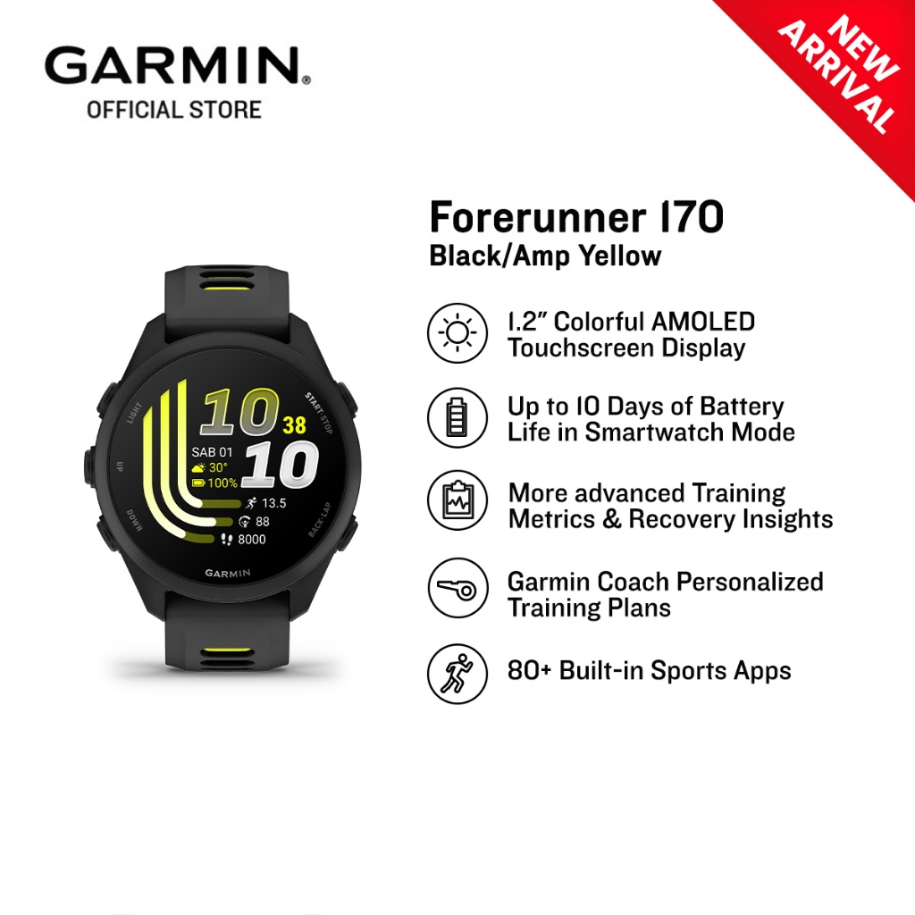 Garmin Forerunner 170 - Black/Amp Yellow