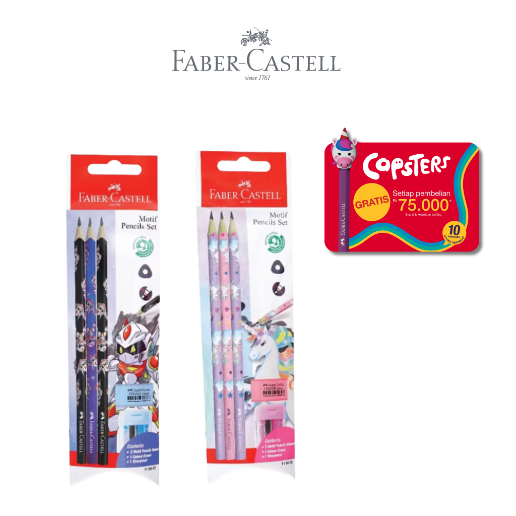 Faber-Castell Paket Menulis Anak Lengkap Motif Robot & Unicorn