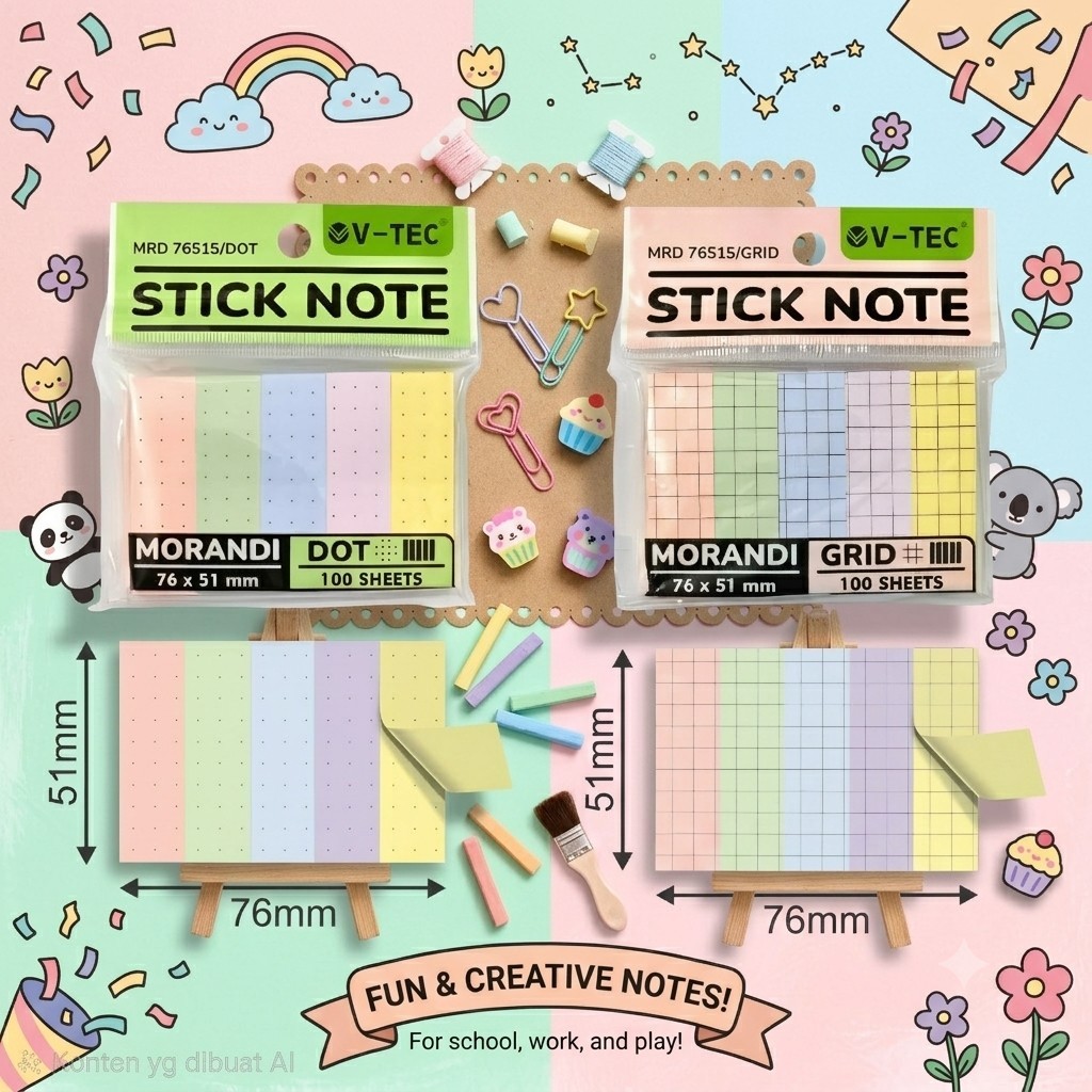 Stick Note V-TEC MRD-76515/DOT~GRID Dotted / Grid